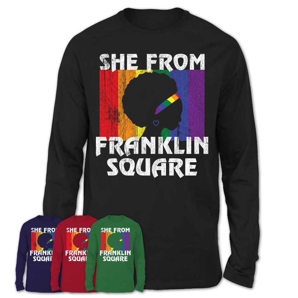 Black Girl She From Franklin Square New York Shirt LGBT Pride Gift