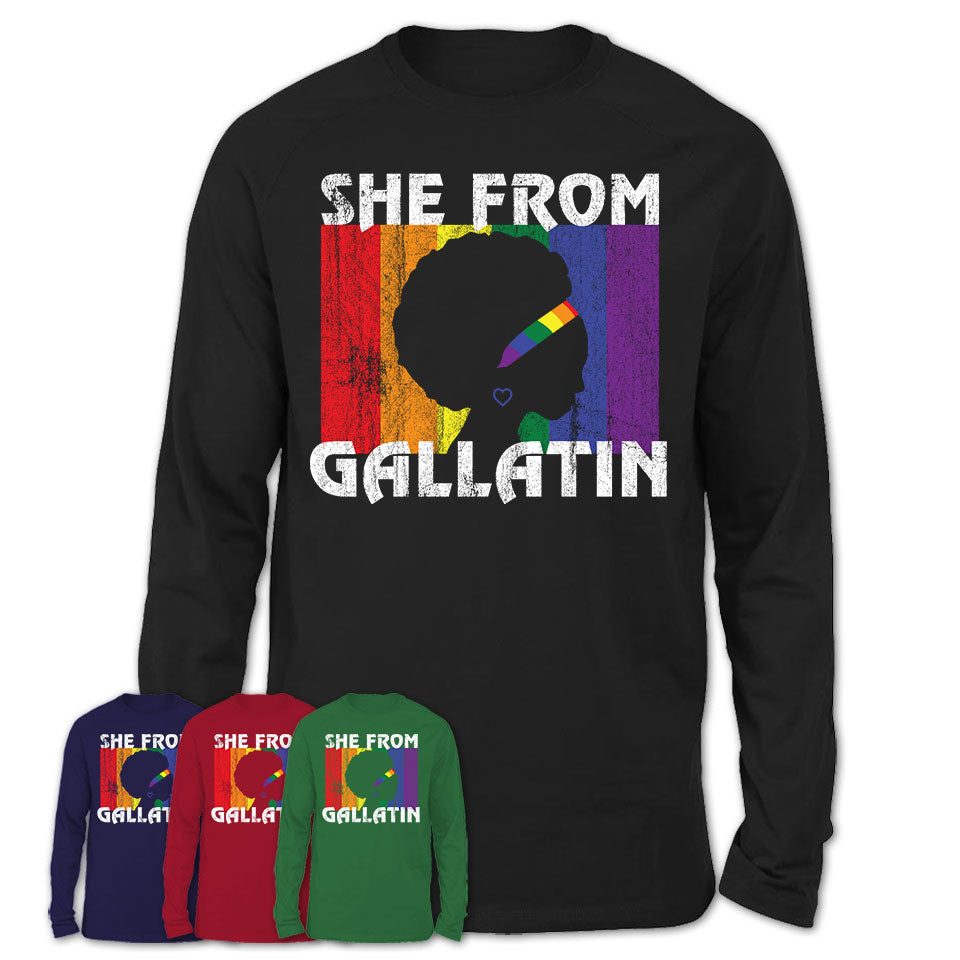 Black Girl She From Gallatin Tennessee Shirt LGBT Pride Gift