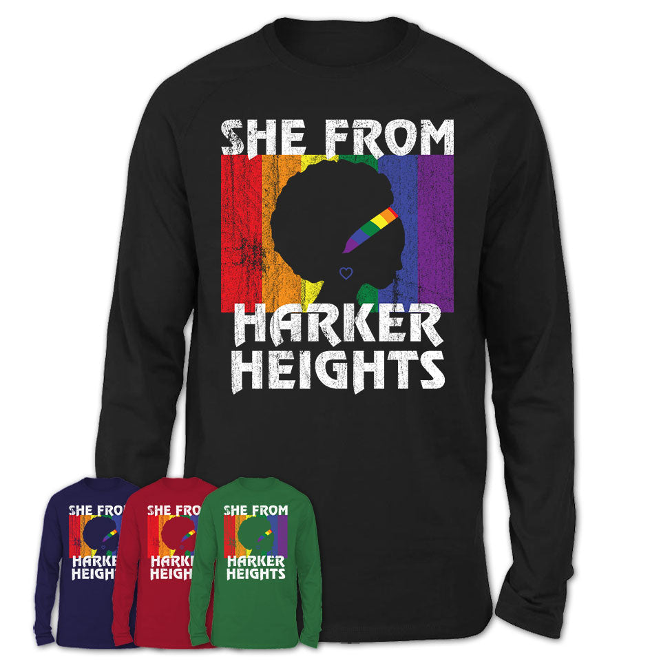 Black Girl She From Harker Heights Texas Shirt LGBT Pride Gift