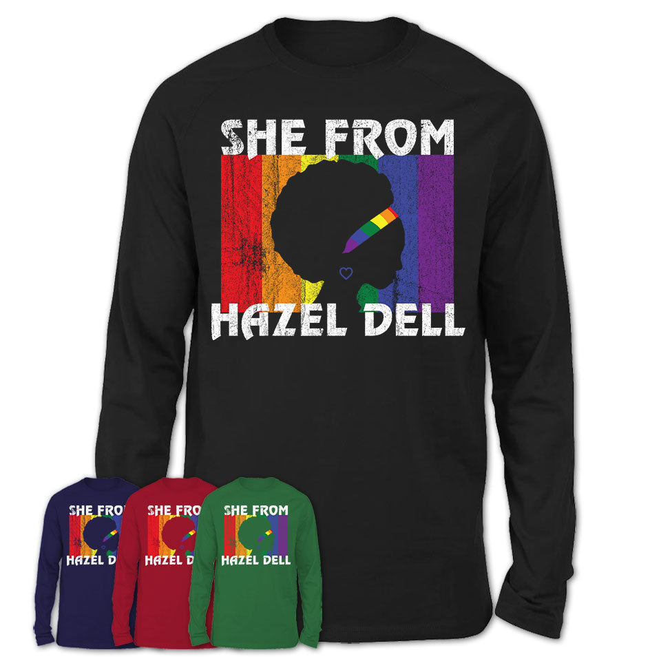 Black Girl She From Hazel Dell Washington Shirt LGBT Pride Gift