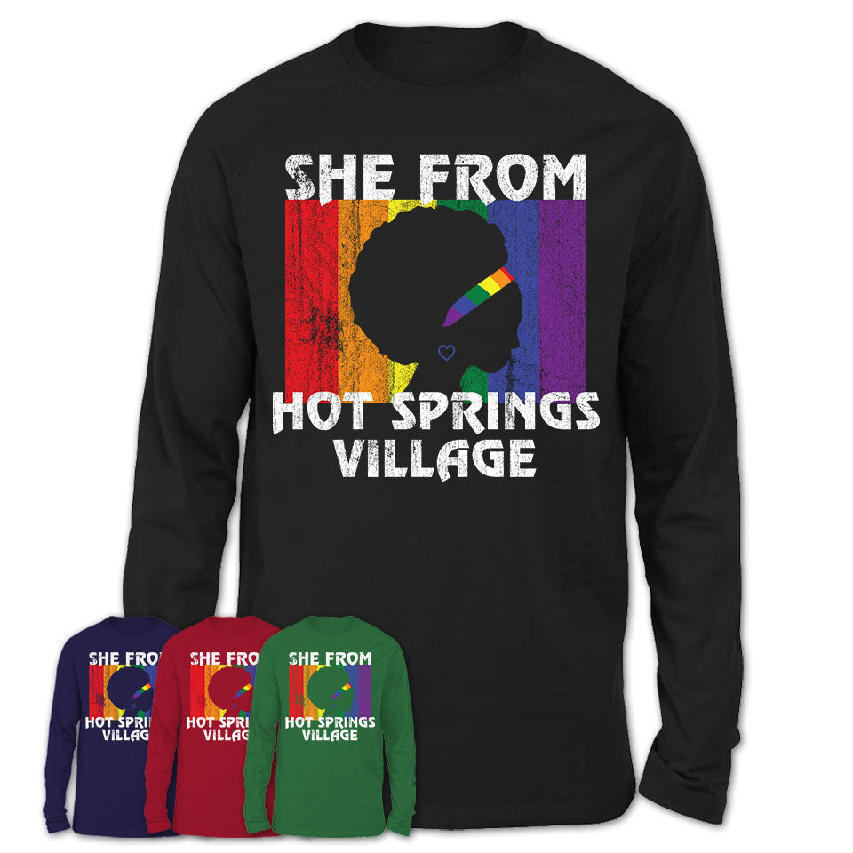 Black Girl She From Hot Springs Village Arkansas Shirt LGBT Pride Gift