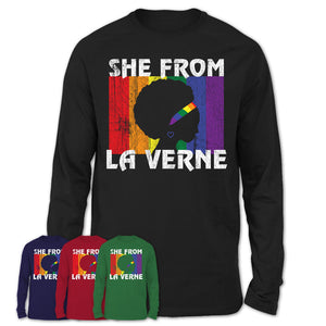 Black Girl She From La Verne California Shirt LGBT Pride Gift