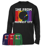 Black Girl She From Midwest City Oklahoma Shirt LGBT Pride Gift
