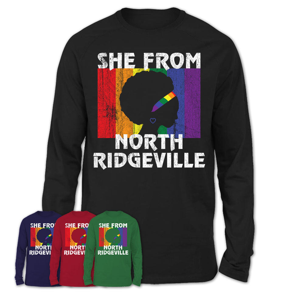 Black Girl She From North Ridgeville Ohio Shirt LGBT Pride Gift