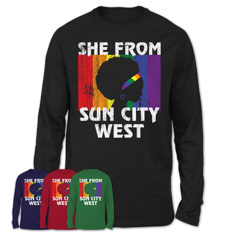 Black Girl She From Sun City West Arizona Shirt LGBT Pride Gift