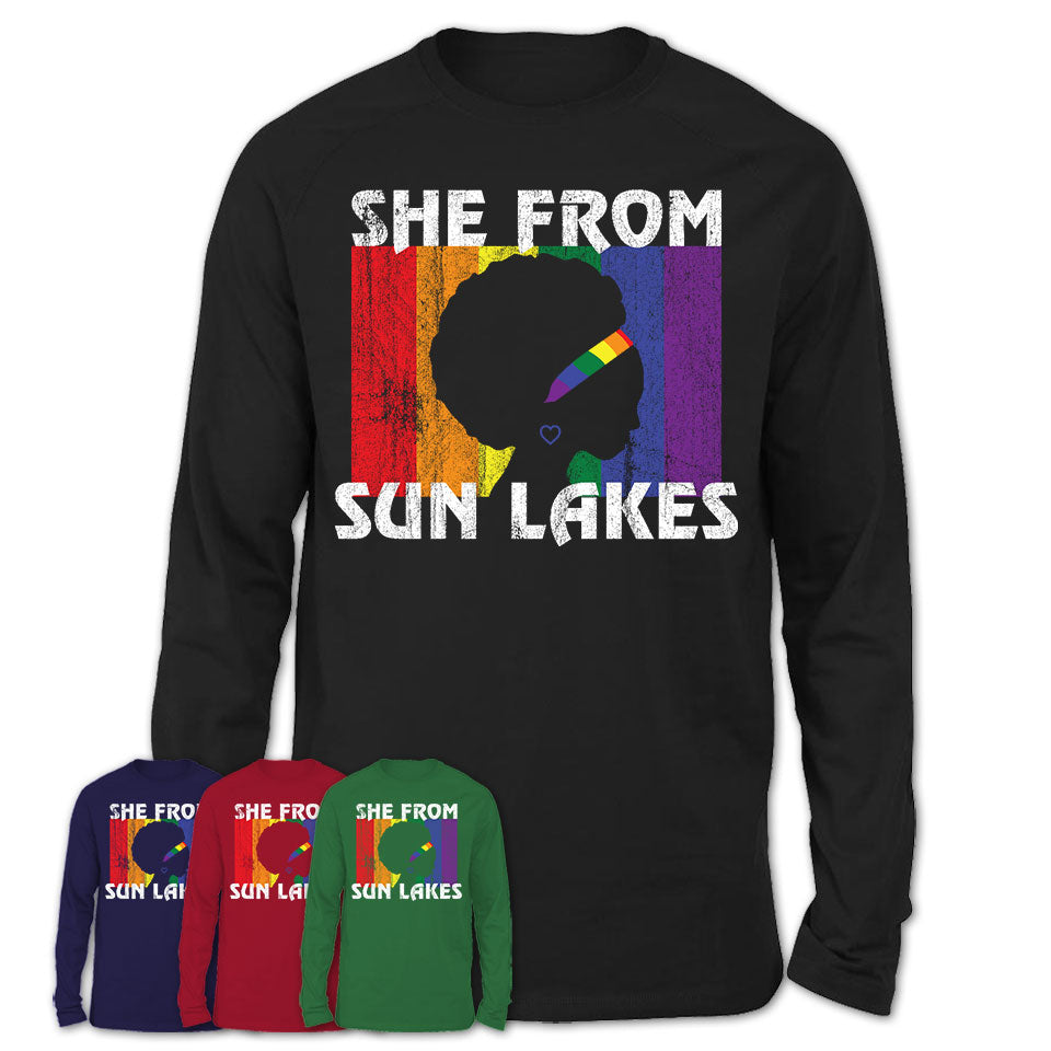 Black Girl She From Sun Lakes Arizona Shirt LGBT Pride Gift