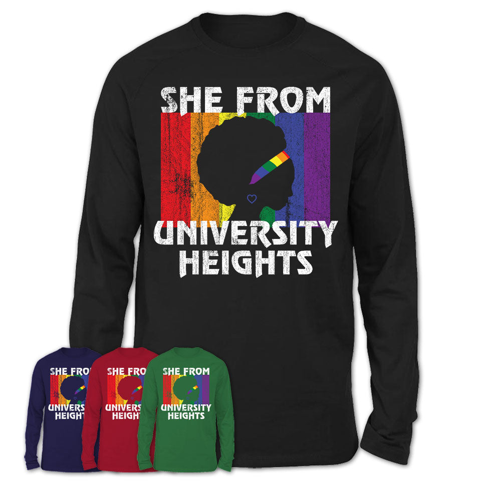 Black Girl She From University Heights Ohio Shirt LGBT Pride Gift