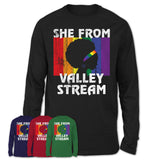 Black Girl She From Valley Stream New York Shirt LGBT Pride Gift