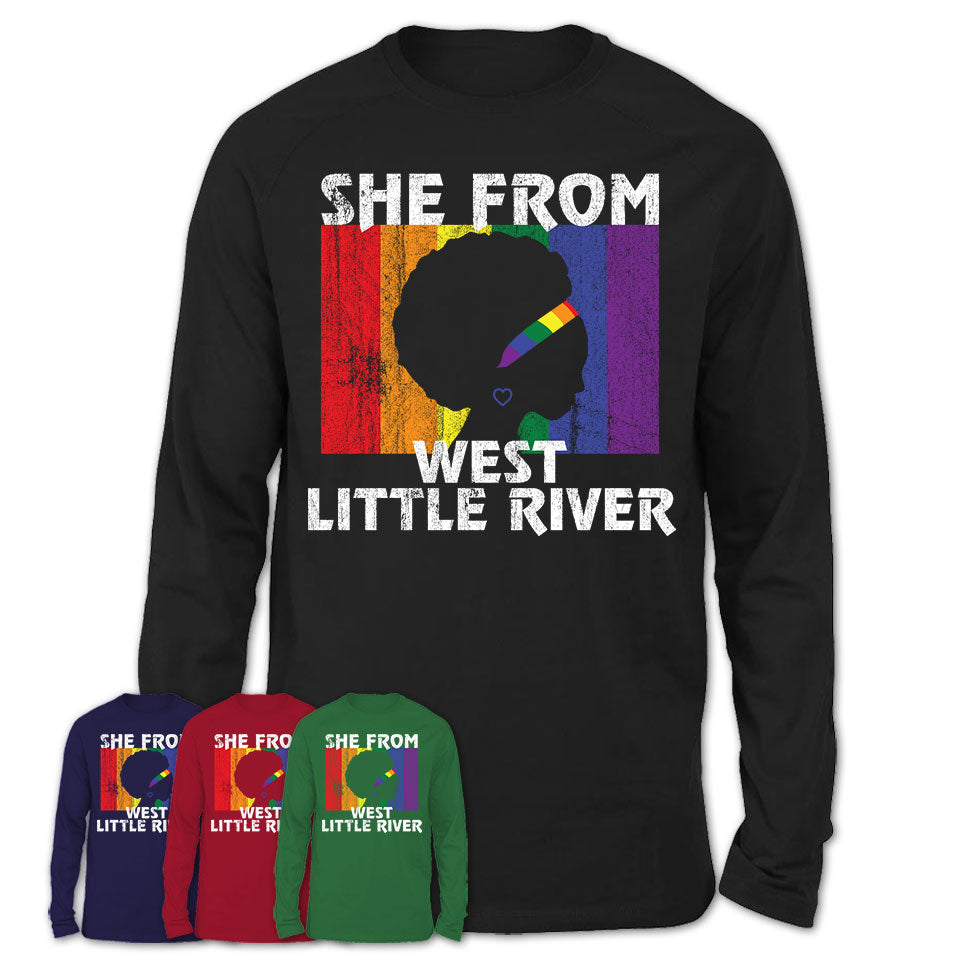 Black Girl She From West Little River Florida Shirt LGBT Pride Gift