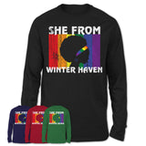 Black Girl She From Winter Haven Florida Shirt LGBT Pride Gift