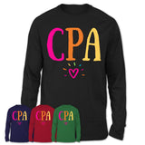 CPA Rainbow Lettering Heart Shirt, Employee Appreciation Gifts