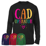 Cad Operator Rainbow Lettering Heart Shirt, Employee Appreciation Gifts