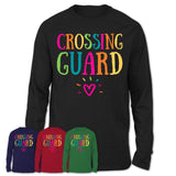 Crossing Guard Rainbow Lettering Heart Shirt, Employee Appreciation Gifts