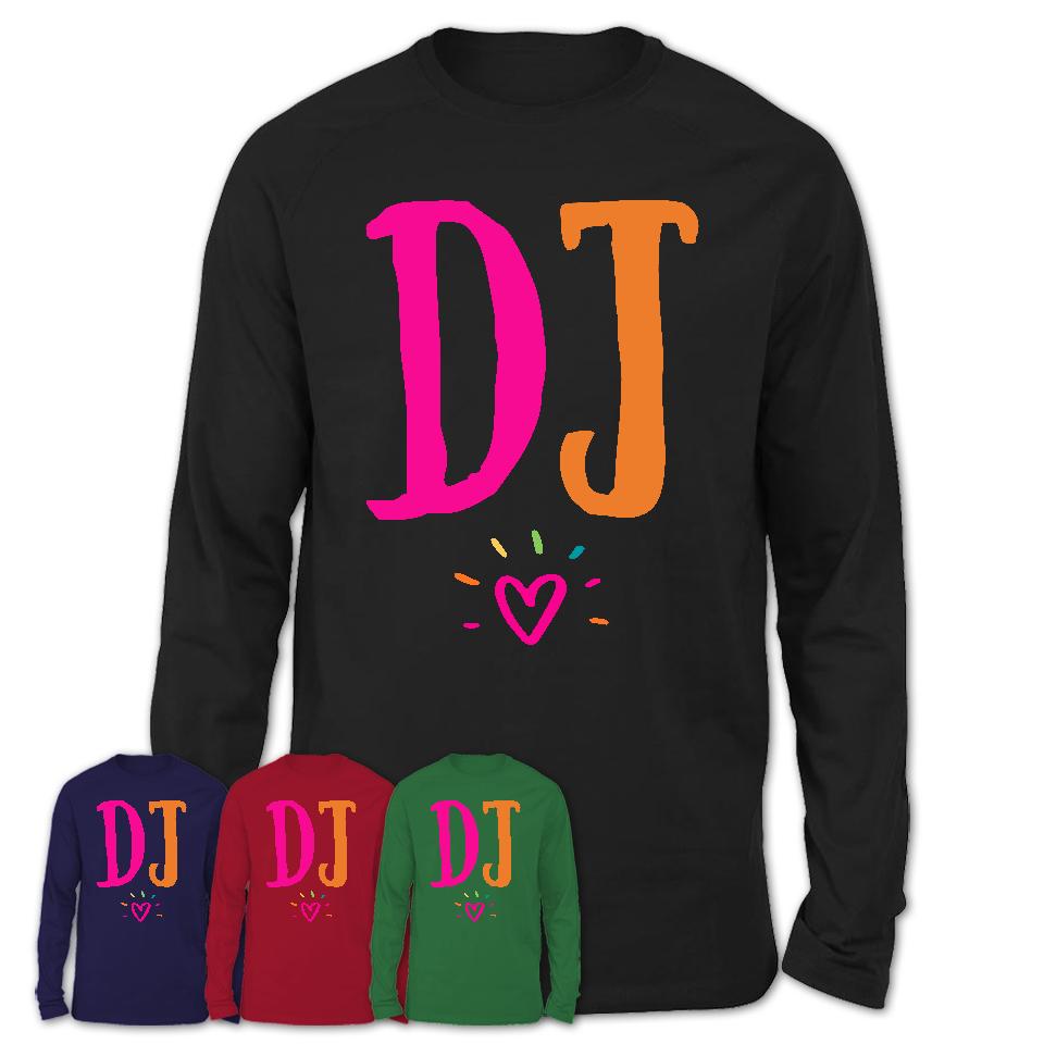 DJ Rainbow Lettering Heart Shirt, Employee Appreciation Gifts
