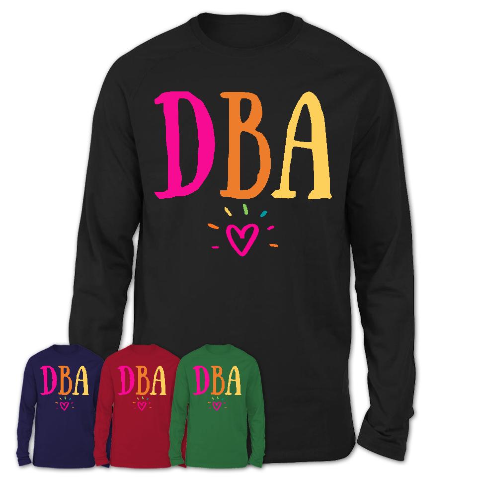 Dba Rainbow Lettering Heart Shirt, Employee Appreciation Gifts