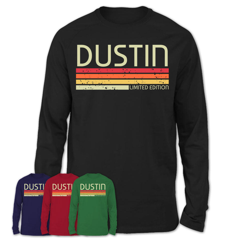 Dustin Gift Custom Name Retro Vintage Birthday T-Shirt