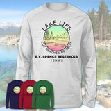 EV Spence Reservoir Texas Lake Life Cuz Beaches Be Salty Fishing Camping Team Shirt