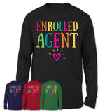Enrolled Agent Rainbow Lettering Heart Shirt, Employee Appreciation Gifts