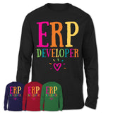 Erp Developer Rainbow Lettering Heart Shirt, Employee Appreciation Gifts