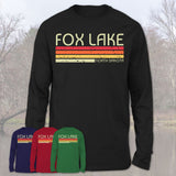 Fox Lake North Dakota Funny Fishing Camping Summer Retro Gift T-Shirt