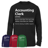 Funny Accounting Clerk Definition Shirt, New Job Gift for Accounting Clerk, Coworker Gift Idea