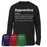 Funny Apprentice Definition Shirt, New Job Gift for Apprentice, Coworker Gift Idea