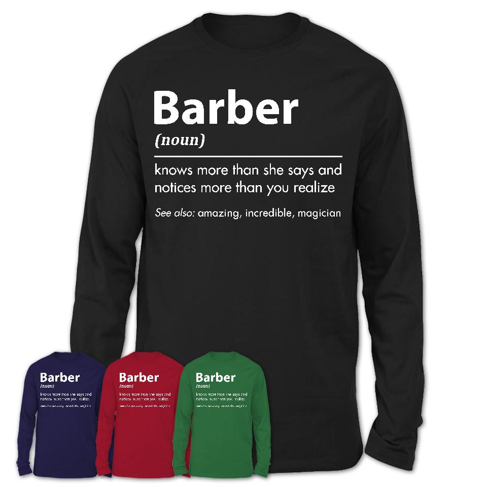 Funny Barber Definition Shirt, New Job Gift for Barber, Coworker Gift Idea