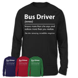Funny Bus Driver Definition Shirt, New Job Gift for Bus Driver, Coworker Gift Idea