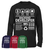 Funny Coworker Gift Idea Sarcasm Backend Developer Uniform TShirt