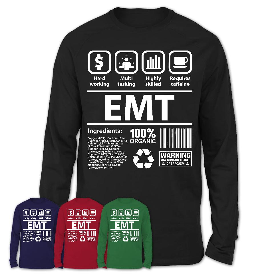 Funny Coworker Gift Idea Sarcasm EMT Uniform TShirt