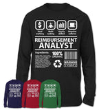 Funny Coworker Gift Idea Sarcasm Reimbursement Analyst Uniform TShirt