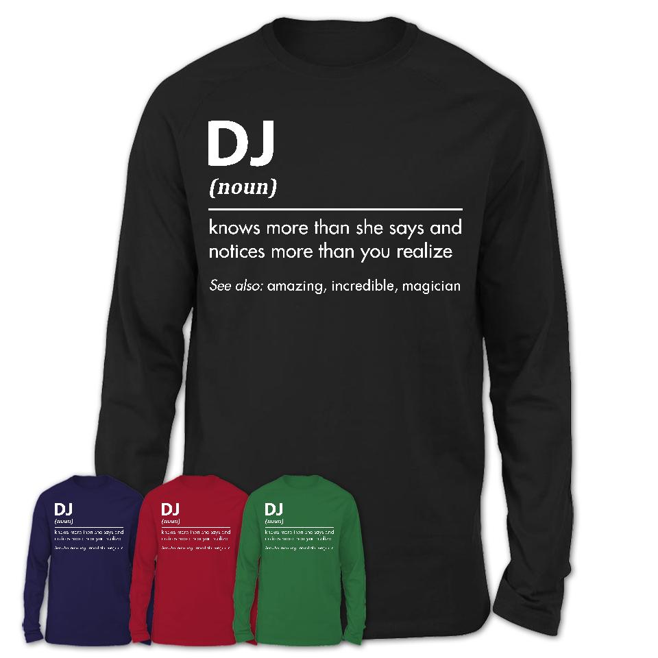 Funny DJ Definition Shirt, New Job Gift for DJ, Coworker Gift Idea