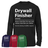 Funny Drywall Finisher Definition Shirt, New Job Gift for Drywall Finisher, Coworker Gift Idea