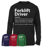 Funny Forklift Driver Definition Shirt, New Job Gift for Forklift Driver, Coworker Gift Idea
