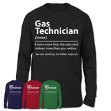 Funny Gas Technician Definition Shirt, New Job Gift for Gas Technician, Coworker Gift Idea