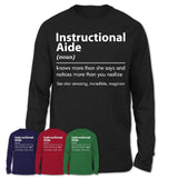 Funny Instructional Aide Definition Shirt, New Job Gift for Instructional Aide, Coworker Gift Idea