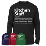 Funny Kitchen Staff Definition Shirt, New Job Gift for Kitchen Staff, Coworker Gift Idea
