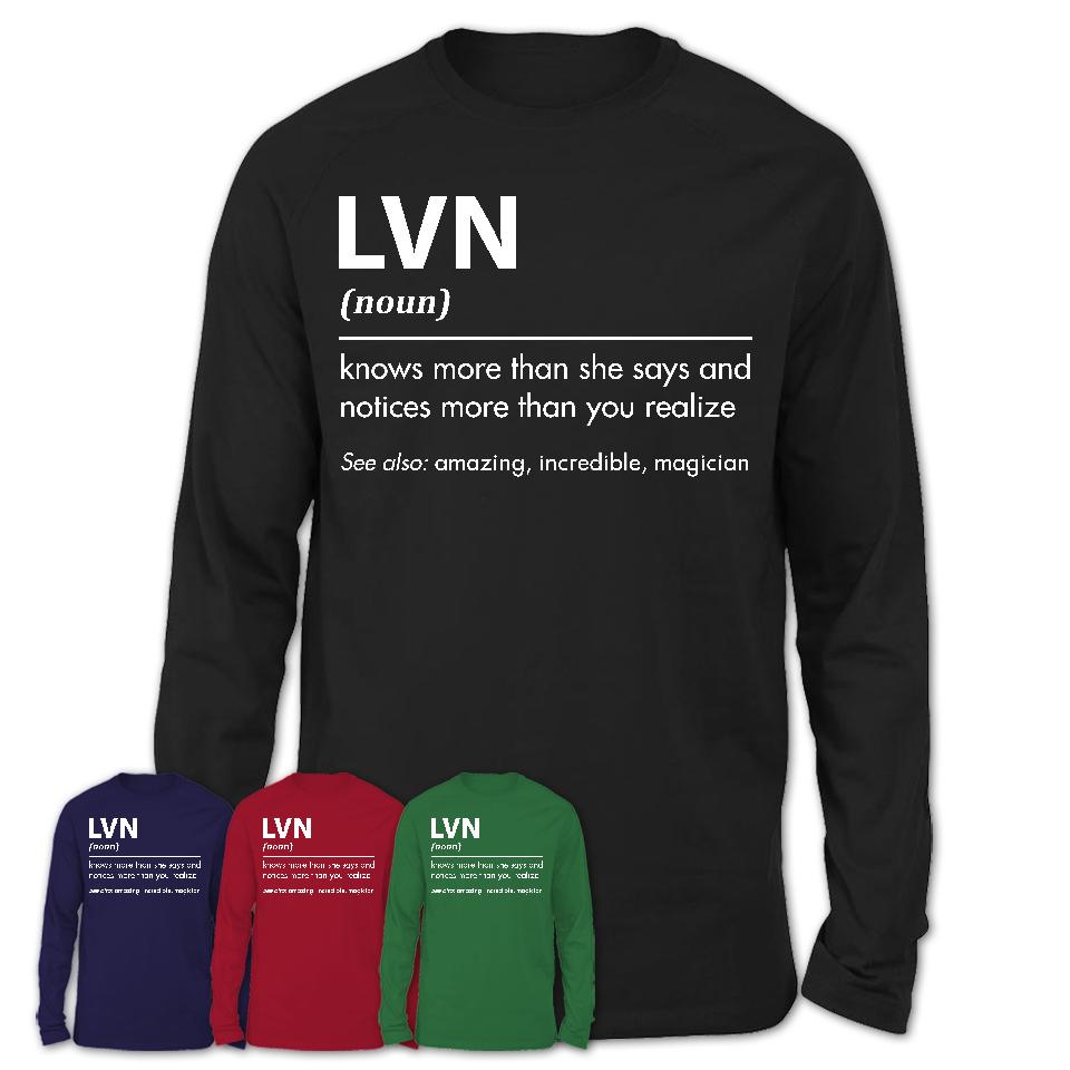 Funny LVN Definition Shirt New Job Gift for LVN Coworker Gift Idea Shedarts