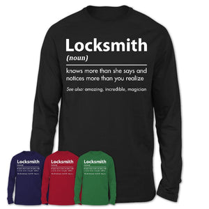Funny Locksmith Definition Shirt, New Job Gift for Locksmith, Coworker Gift Idea