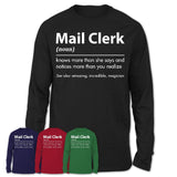 Funny Mail Clerk Definition Shirt, New Job Gift for Mail Clerk, Coworker Gift Idea