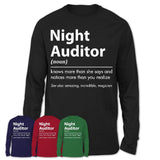Funny Night Auditor Definition Shirt, New Job Gift for Night Auditor, Coworker Gift Idea