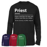 Funny Priest Definition Shirt, New Job Gift for Priest, Coworker Gift Idea