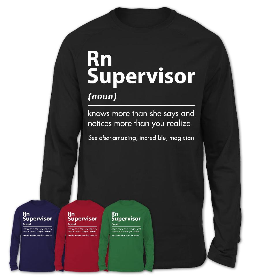 Funny Rn Supervisor Definition Shirt, New Job Gift for Rn Supervisor, Coworker Gift Idea