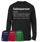 Funny Salesperson Definition Shirt, New Job Gift for Salesperson, Coworker Gift Idea