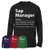 Funny Sap Manager Definition Shirt, New Job Gift for Sap Manager, Coworker Gift Idea