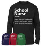 Funny School Nurse Definition Shirt, New Job Gift for School Nurse, Coworker Gift Idea