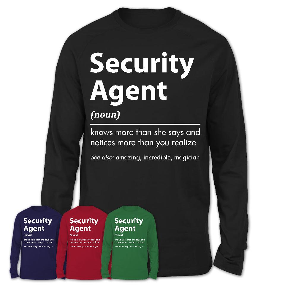 Funny Security Agent Definition Shirt, New Job Gift for Security Agent, Coworker Gift Idea