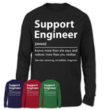 Funny Support Engineer Definition Shirt, New Job Gift for Support Engineer, Coworker Gift Idea