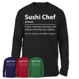 Funny Sushi Chef Definition Shirt, New Job Gift for Sushi Chef, Coworker Gift Idea