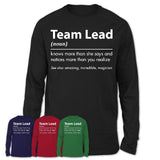 Funny Team Lead Definition Shirt, New Job Gift for Team Lead, Coworker Gift Idea